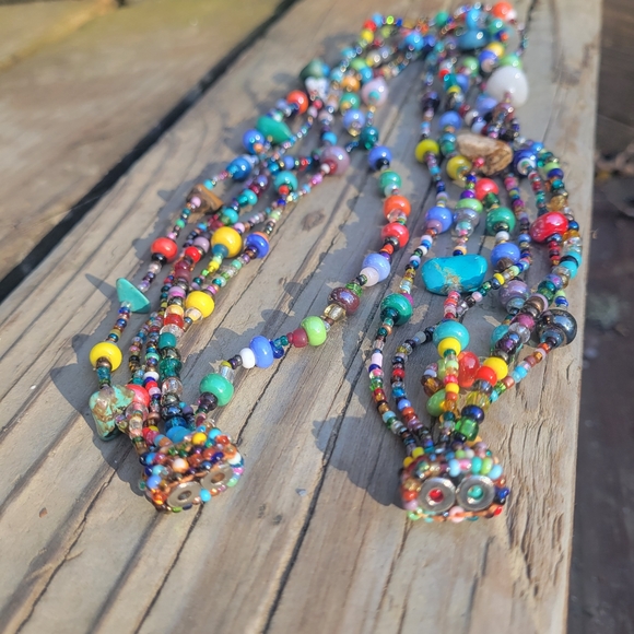 NEW! Glass Bead Choker Necklace Magnetic Closure - Picture 6 of 6